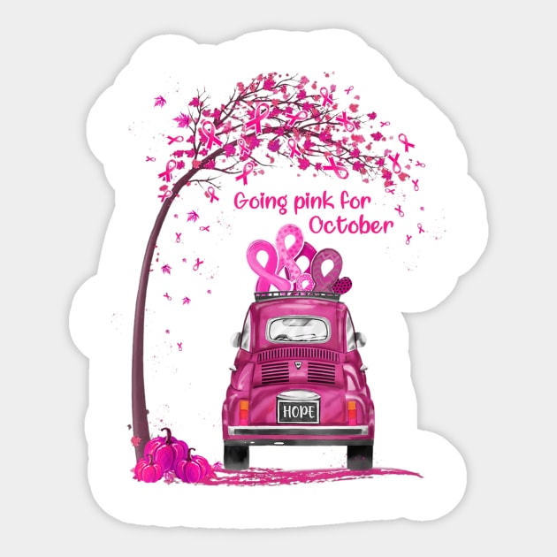 Going Pink For October Hope Breast Cancer Awareness Gift Sticker by Fowlerbg